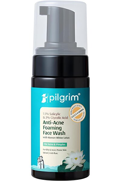 Pilgrim Korean Salicylic and Glycolic Acid Face Wash, 120 ml, For Oily and Ac...