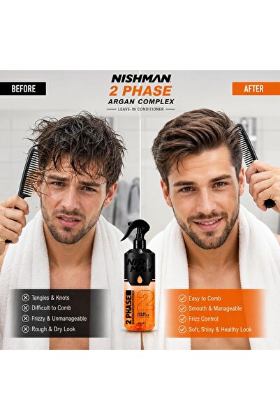 NISHMAN 2 Phase Conditioner 400 ml - Perfect Moisturising and Styling for All...