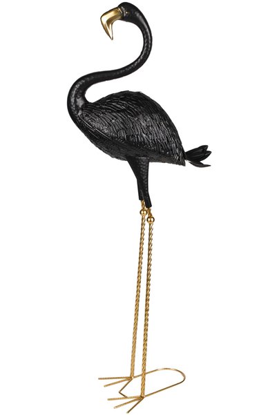 Herdekora Dekoratif Obje Metal Flamingo Siyah 40x90 Cm.