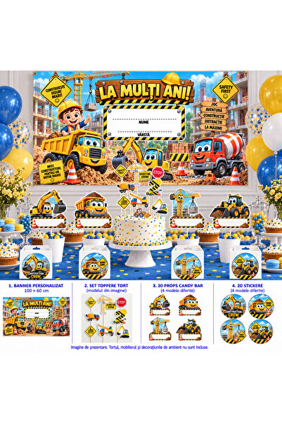 Aniversari de Neuitat Pachet petrecere Camioane constructii- banner personali...