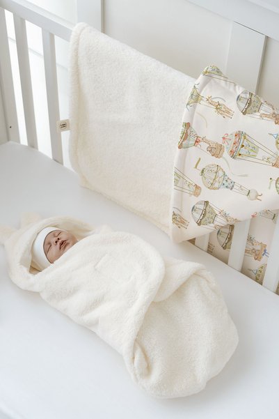 Tuğba Kuğu Plush Swaddle and Double Face Blanket - Skyward Dream