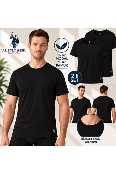 U.S. Polo Assn. Men'S, Modal, 2-Pack Round Neck T-Shirt/Undershirt