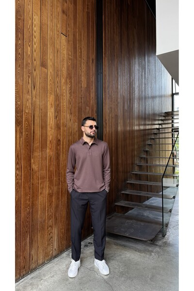 JESSE STORY Tricou pentru bărbați, din țesătură modală, cu guler polo, cu nas...