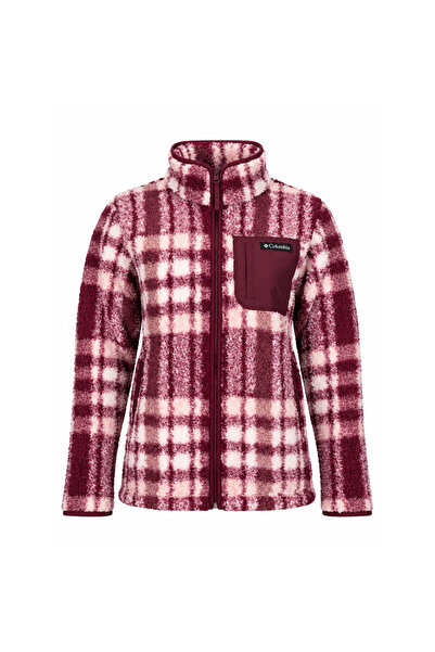 Columbia West Bend Print Full Zip II 2085854-624 Kadın Polar Kırmızı Beyaz