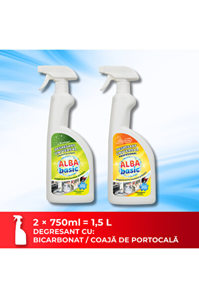 ALBA BASIC ΣΥΣΚΕΥΑΣΙΑ 2 x 750 ml / Επαγγελματικό γενικό απολιπαντικό / Πορτοκ...