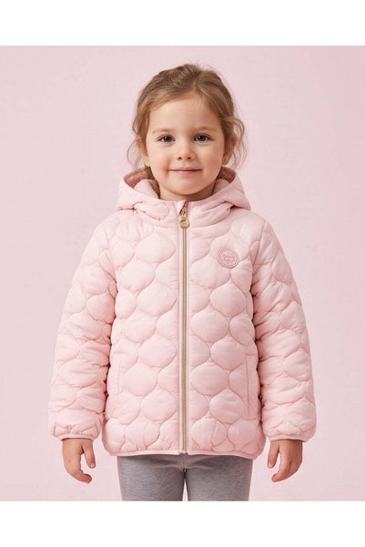 REDTAG Girls Pink Hooded Puffer Jacket