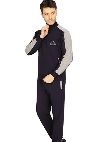 ANCELO Men's Tracksuit Set, Long Sleeve Zipper Closure 2 Thread Fabric, Strai...