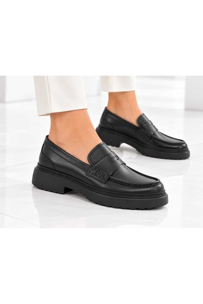 Oneka Shoes Kadın Günlük Loafer Siyah napa 230926ELS1227