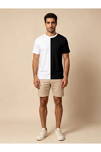 Take Two By Styli Men Color Block Short Sleeve T-Shirt