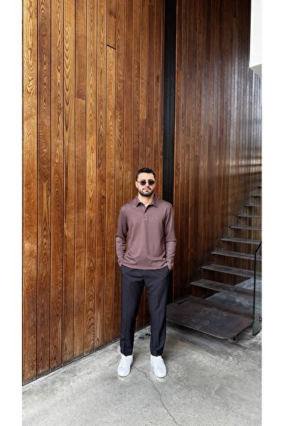 JESSE STORY Men's Black Italian Cut Men's Trousers Elastic Waist Drawstring Side and Back Pockets Casual Trousers 102-105 cm Length Code: Jsm26İkp