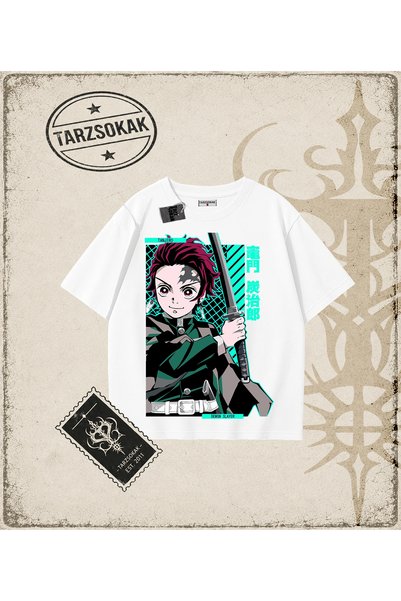 Tarzsokak Demon Slayer Anime Printed Oversize Unisex T-Shirt