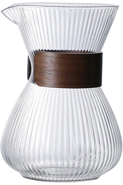HOOPZOZA وعاء قهوة زجاجي V60 سعة 400 مل (A-400)
