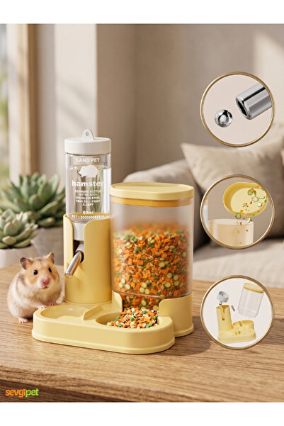 sevgipet Hamster Otomatik Yemlik ve Suluk İstasyonu 80 ml (Kafes İçi Devrilme...