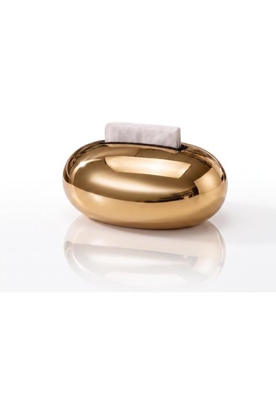 ARVALE Parlak Gold Oval Peçetelik – Lüks Dekoratif Sofra & Masa Üstü Peçete T...