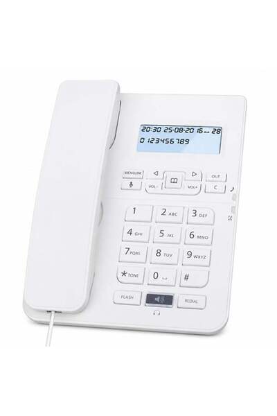 Karel TM-145 Kablolu Ekranlı Krem Masaüstü Telefon
