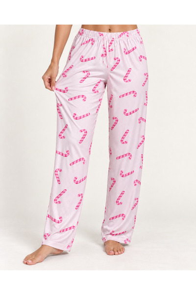 FİT WOMEN Women's Premium Patterned Comfortable Cut Powder Pajama Bottoms 4773