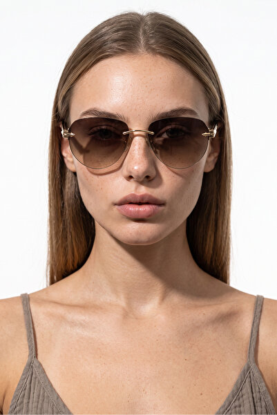 Bilge Karga Niesta Gold Brown Gradient Sunglasses