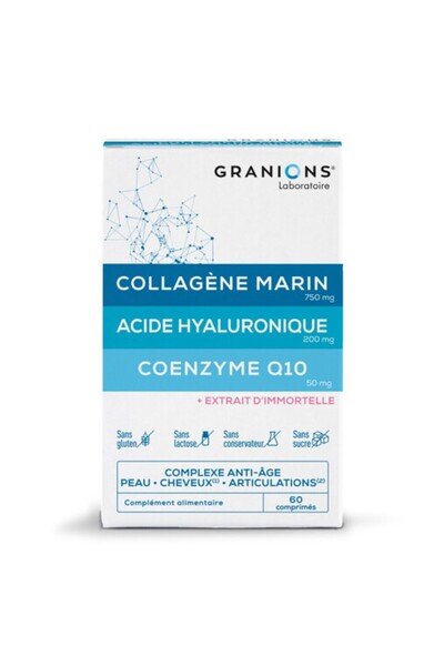 Granions Supliment de colagen marin cu acid hialuronic și coenzima Q10 Granio...