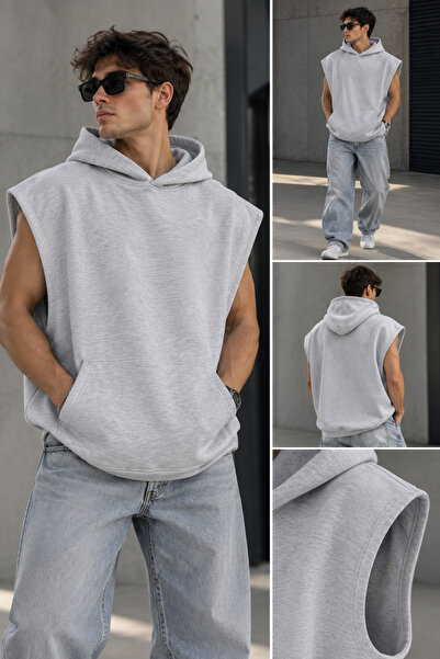 Joetsu Unisex Oversize Kolsuz Kapüşonlu Sweatshirt Kanguru Cepli Rahat Kalıp ...