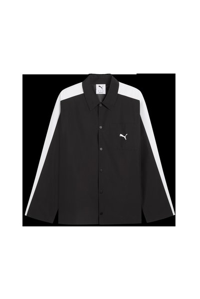 Puma T7 Χαλαρό Υφαντό Πουκάμισο-Μπλούζα Ανδρικό Μαύρο Πουκάμισο
