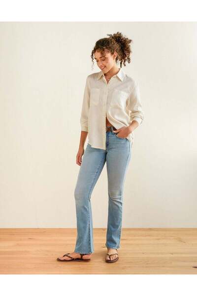 AMERICAN EAGLE قميص AE Bestie بأزرار أمامية
