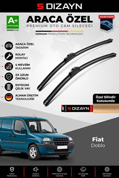 S Dizayn S-Dizayn Fiat Doblo Ön Cam Silecek Seti 2001-2010 Premium Araca Özel...