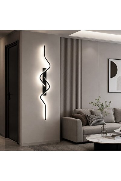 trandafi led Aplica LED modernă de perete 80cm, 40W, Negru, 3 culori de lumin...