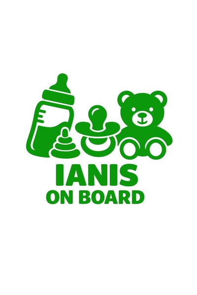OEM Autocolant auto 'Ianis la bord', 10cm, Verde