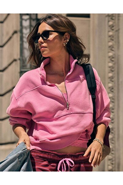 AMERICAN EAGLE AE Everyday Luxe Quarter-Zip Sweatshirt