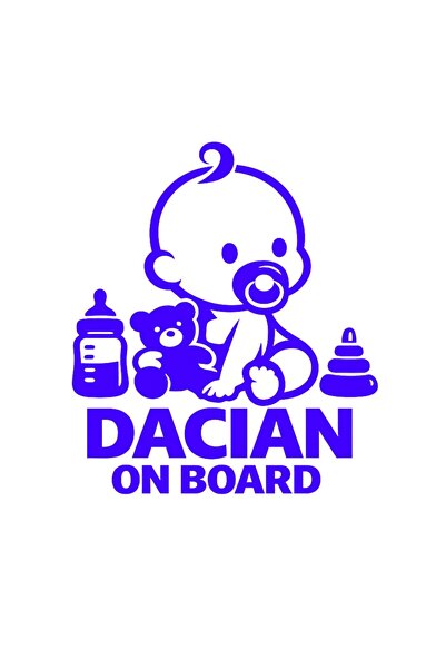 OEM Autocolant auto  "Dacian la bord ", 10cm, Albastru