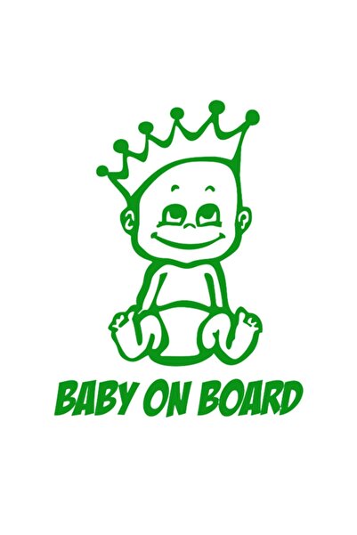 OEM Autocolant auto 'bebeluș la bord', m3, 10cm, Verde