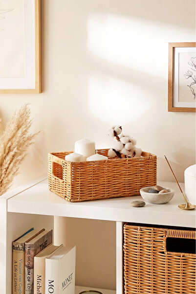 Ocean Home Textile Yıkanabilir Bej PP Rattan Dolap İçi Çamaşır Çocuk Odası Oy...