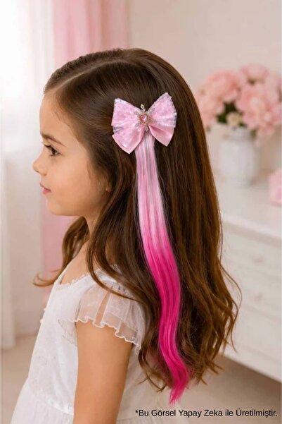 Le Mabelle Pink Snowflake Figured Sequined Girl's Hair Clip