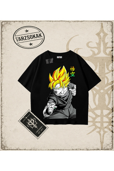 Tarzsokak Dragon Ball Anime Printed Oversize Unisex T-Shirt