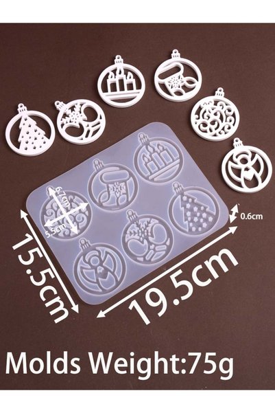 Choice 002 6 Holes Round Christmas Pendant Mold DIY Christmas Theme Handmade ...