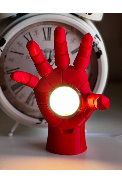 Iron Man El Tasarımlı Dekoratif Masa Lambası LED Gece Lambası