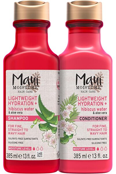 Maui Moisture شامبو وبلسم خفيف الوزن بالكركديه للترطيب اليومي، خالٍ من الكبريتات