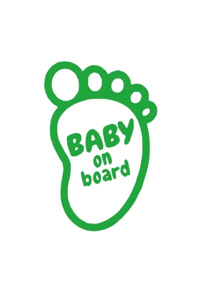 OEM Autocolant auto  "bebeluș la bord ", m1, 10cm, Verde