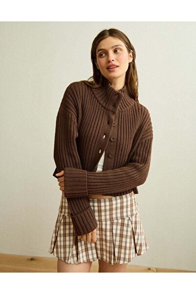 AMERICAN EAGLE AE Button Up Mock Neck Cardigan Sweater