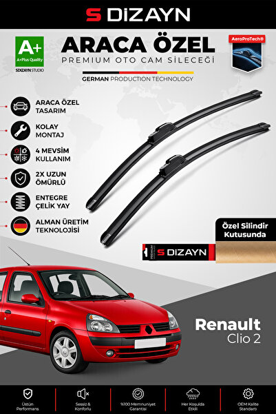 S Dizayn S-Dizayn Renault Clio 2 HB Ön Cam Silecek Seti 1998-2005 Premium Ara...