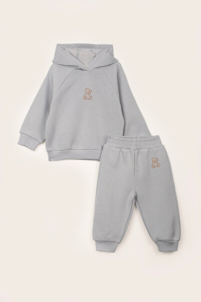VAUVA Unisex Bebek Çocuk Şardonlu Eşofman Takımı - İçi Tüylü Kapüşonlu Sweats...