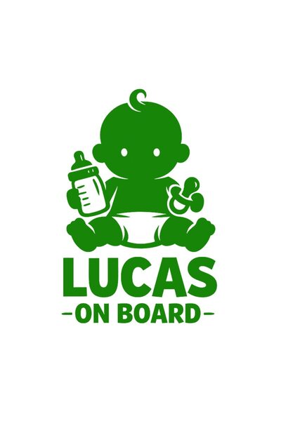 OEM Autocolant auto  "Lucas la bord ", 10cm, Verde
