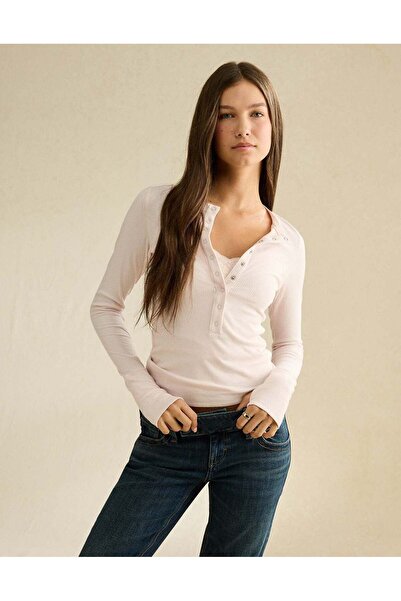AMERICAN EAGLE AE Long Sleeve Henley T-Shirt