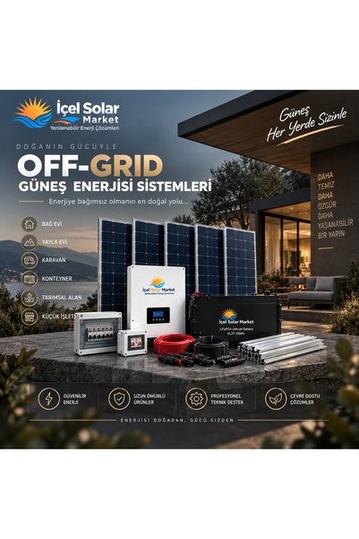 Genel Markalar 6 kW Off-Grid Güneş Paneli Sistemi – Bağ Evi, Yayla Evi ve Kar...