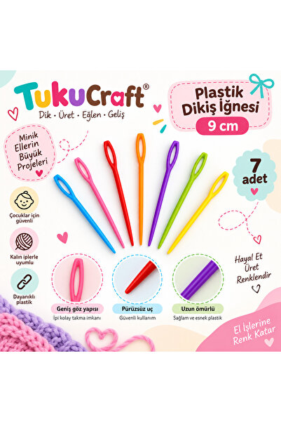 9 CM PLASTİK DİKİŞ İĞNESİ- 7 ADET