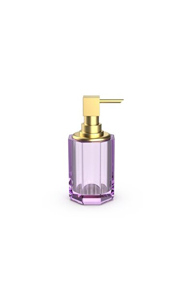 Decor Walther New Kristall Liquid Soap Dispenser, Countertop - Matte Gold/Lilac