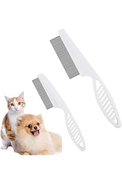 ALMEKAQUZ 2 PCS Pet Hair Comb, Dog Grooming Tool, Cat Dehairing Brush, Flea R...