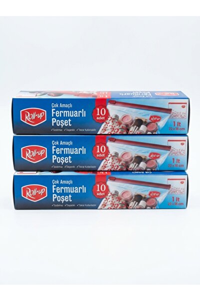 Roll-Up Multi-Purpose Zipper Bag 22X18 cm 10 Pieces X 3 Packs