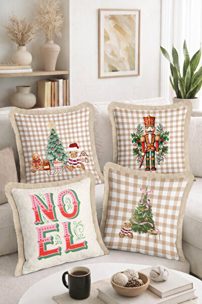 Home Christmas Text, Nutcracker Soldier, and Pine Tree Patterned Winter Theme...