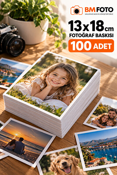 BM Foto 100 Adet 13x18 cm Fotoğraf Baskısı – Kişiye Özel Foto Baskı